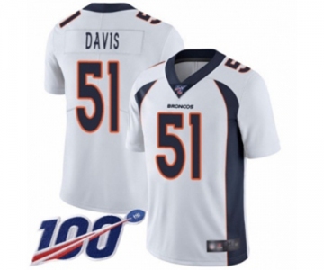 Men's Denver Broncos #51 Todd Davis White Vapor Untouchable Limited Player 100th Season Football Jersey