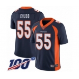 Men's Denver Broncos #55 Bradley Chubb Navy Blue Alternate Vapor Untouchable Limited Player 100th Season Football Jersey