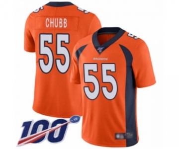 Men's Denver Broncos #55 Bradley Chubb Orange Team Color Vapor Untouchable Limited Player 100th Season Football Jersey