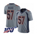 Men's Denver Broncos #57 Demarcus Walker Limited Silver Inverted Legend 100th Season Football Jersey