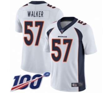 Men's Denver Broncos #57 Demarcus Walker White Vapor Untouchable Limited Player 100th Season Football Jersey