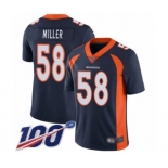 Men's Denver Broncos #58 Von Miller Navy Blue Alternate Vapor Untouchable Limited Player 100th Season Football Jersey