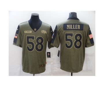 Men's Denver Broncos #58 Von Miller Nike Olive 2021 Salute To Service Limited Player Jersey