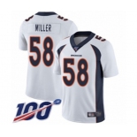 Men's Denver Broncos #58 Von Miller White Vapor Untouchable Limited Player 100th Season Football Jersey