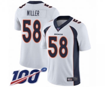 Men's Denver Broncos #58 Von Miller White Vapor Untouchable Limited Player 100th Season Football Jersey