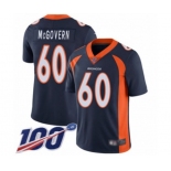 Men's Denver Broncos #60 Connor McGovern Navy Blue Alternate Vapor Untouchable Limited Player 100th Season Football Jersey