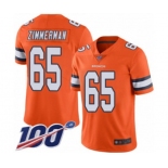 Men's Denver Broncos #65 Gary Zimmerman Limited Orange Rush Vapor Untouchable 100th Season Football Jersey