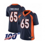 Men's Denver Broncos #65 Gary Zimmerman Navy Blue Alternate Vapor Untouchable Limited Player 100th Season Football Jersey