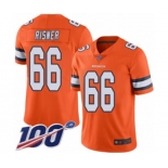 Men's Denver Broncos #66 Dalton Risner Limited Orange Rush Vapor Untouchable 100th Season Football Jersey