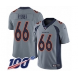 Men's Denver Broncos #66 Dalton Risner Limited Silver Inverted Legend 100th Season Football Jersey