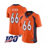 Men's Denver Broncos #66 Dalton Risner Orange Team Color Vapor Untouchable Limited Player 100th Season Football Jersey