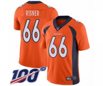 Men's Denver Broncos #66 Dalton Risner Orange Team Color Vapor Untouchable Limited Player 100th Season Football Jersey