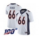 Men's Denver Broncos #66 Dalton Risner White Vapor Untouchable Limited Player 100th Season Football Jersey