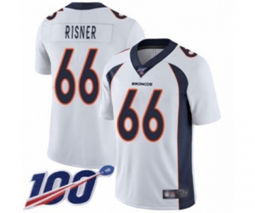 Men's Denver Broncos #66 Dalton Risner White Vapor Untouchable Limited Player 100th Season Football Jersey