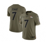 Men's Denver Broncos #7 John Elway 2022 Olive Salute To Service Limited Stitched Jersey