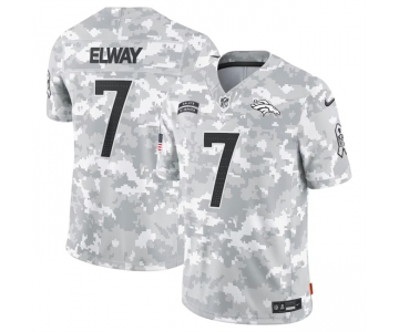 Men's Denver Broncos #7 John Elway 2024 Arctic Camo Salute To Service Limited Stitched Football Jersey