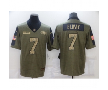 Men's Denver Broncos #7 John Elway Camo 2021 Salute To Service Limited Player Jersey