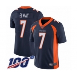 Men's Denver Broncos #7 John Elway Navy Blue Alternate Vapor Untouchable Limited Player 100th Season Football Jersey