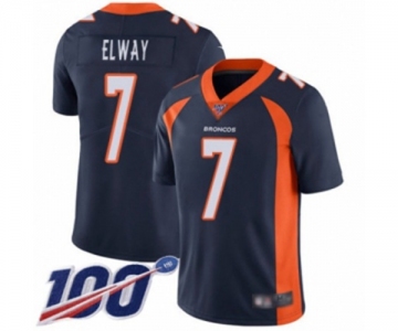 Men's Denver Broncos #7 John Elway Navy Blue Alternate Vapor Untouchable Limited Player 100th Season Football Jersey