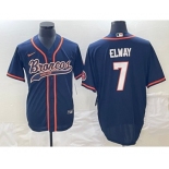 Men's Denver Broncos #7 John Elway Navy Cool Base Stitched Baseball Jersey