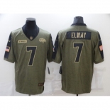 Men's Denver Broncos #7 John Elway Nike Olive 2021 Salute To Service Limited Player Jersey