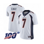 Men's Denver Broncos #7 John Elway White Vapor Untouchable Limited Player 100th Season Football Jersey