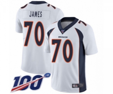 Men's Denver Broncos #70 Ja'Wuan James White Vapor Untouchable Limited Player 100th Season Football Jersey