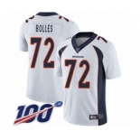 Men's Denver Broncos #72 Garett Bolles White Vapor Untouchable Limited Player 100th Season Football Jersey