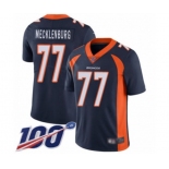 Men's Denver Broncos #77 Karl Mecklenburg Navy Blue Alternate Vapor Untouchable Limited Player 100th Season Football Jersey