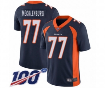 Men's Denver Broncos #77 Karl Mecklenburg Navy Blue Alternate Vapor Untouchable Limited Player 100th Season Football Jersey