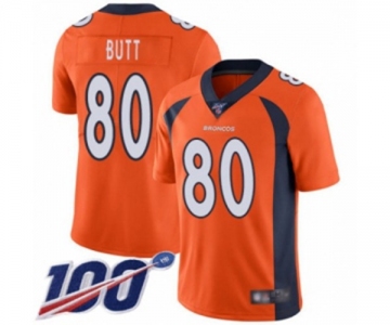 Men's Denver Broncos #80 Jake Butt Orange Team Color Vapor Untouchable Limited Player 100th Season Football Jersey