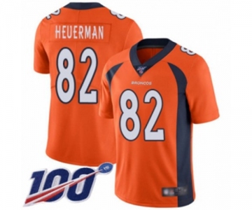 Men's Denver Broncos #82 Jeff Heuerman Orange Team Color Vapor Untouchable Limited Player 100th Season Football Jersey