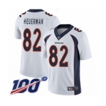 Men's Denver Broncos #82 Jeff Heuerman White Vapor Untouchable Limited Player 100th Season Football Jersey