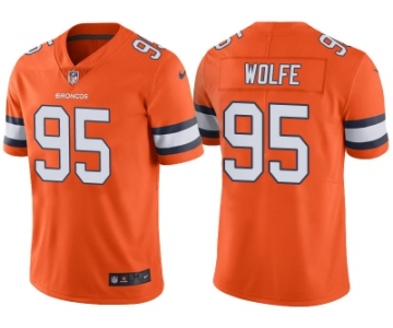 Men's Denver Broncos #95 Derek Wolfe Orange Color Rush Limited Jersey