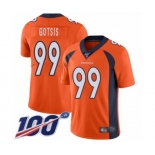 Men's Denver Broncos #99 Adam Gotsis Orange Team Color Vapor Untouchable Limited Player 100th Season Football Jersey