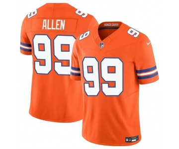 Men's Denver Broncos #99 Zach Allen Orange F.U.S.E. Mile High Collection 1977 Throwback Vapor Limited Football Stitched Jersey