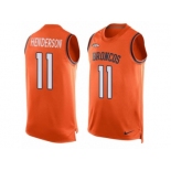 Men's Nike Denver Broncos #11 Carlos Henderson Limited Orange Player Name & Number Tank Top NFL Jersey