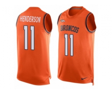 Men's Nike Denver Broncos #11 Carlos Henderson Limited Orange Player Name & Number Tank Top NFL Jersey