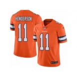 Men's Nike Denver Broncos #11 Carlos Henderson Limited Orange Rush NFL Jersey