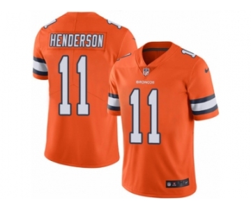 Men's Nike Denver Broncos #11 Carlos Henderson Limited Orange Rush NFL Jersey