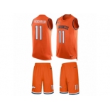 Men's Nike Denver Broncos #11 Carlos Henderson Limited Orange Tank Top Suit NFL Jersey