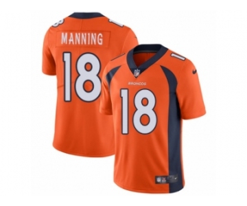 Men's Nike Denver Broncos #18 Peyton Manning Vapor Untouchable Limited Orange Team Color NFL Jersey