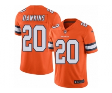 Men's Nike Denver Broncos #20 Brian Dawkins Limited Orange Rush NFL Jersey