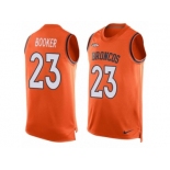 Men's Nike Denver Broncos #23 Devontae Booker Limited Orange Player Name & Number Tank Top NFL Jersey