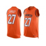 Men's Nike Denver Broncos #27 Brendan Langley Limited Orange Player Name & Number Tank Top NFL Jersey