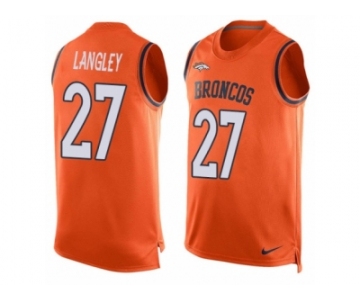 Men's Nike Denver Broncos #27 Brendan Langley Limited Orange Player Name & Number Tank Top NFL Jersey