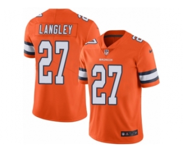 Men's Nike Denver Broncos #27 Brendan Langley Limited Orange Rush NFL Jersey