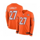 Men's Nike Denver Broncos #27 Brendan Langley Limited Orange Therma Long Sleeve NFL Jersey