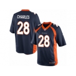 Men's Nike Denver Broncos #28 Jamaal Charles Limited Navy Blue Alternate NFL Jersey