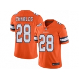 Men's Nike Denver Broncos #28 Jamaal Charles Limited Orange Rush NFL Jersey